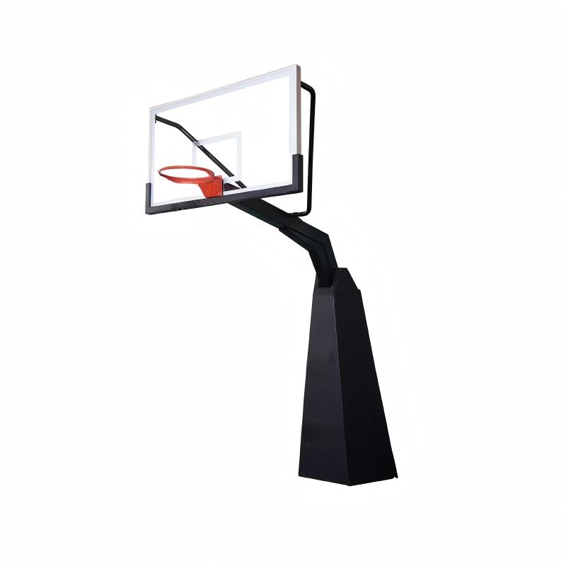 In-ground fixed height basketball hoops
