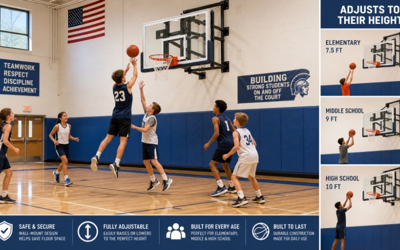 wall mounted basketball hoop