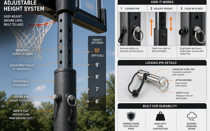 Adjust Basketball Hoop Height